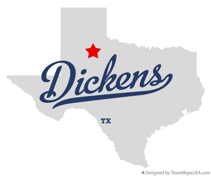 Map of Dickens Texas TX