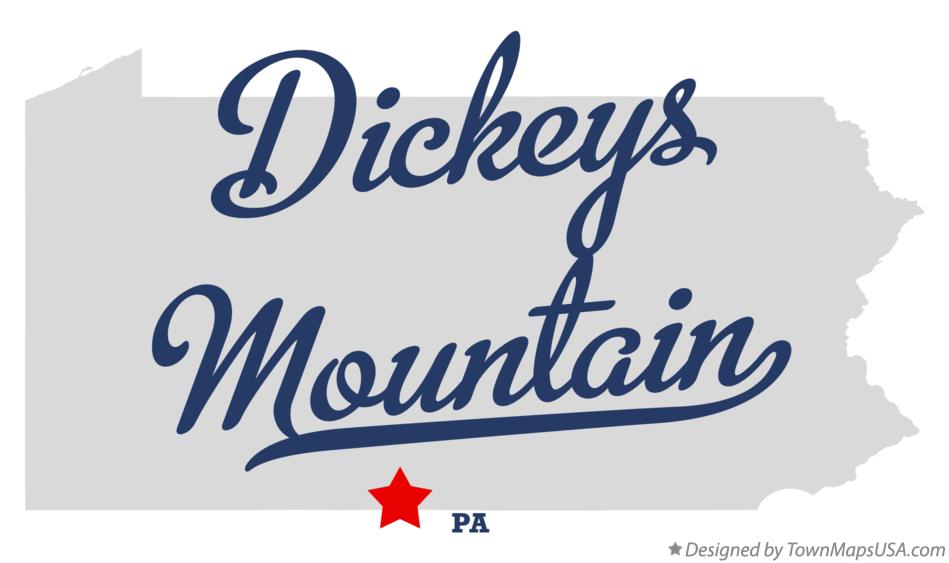 Map of Dickeys Mountain Pennsylvania PA