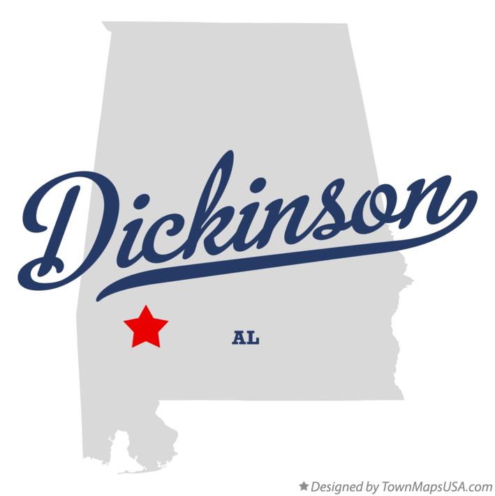 Map of Dickinson Alabama AL