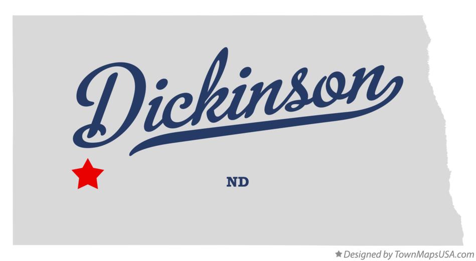 Map of Dickinson North Dakota ND