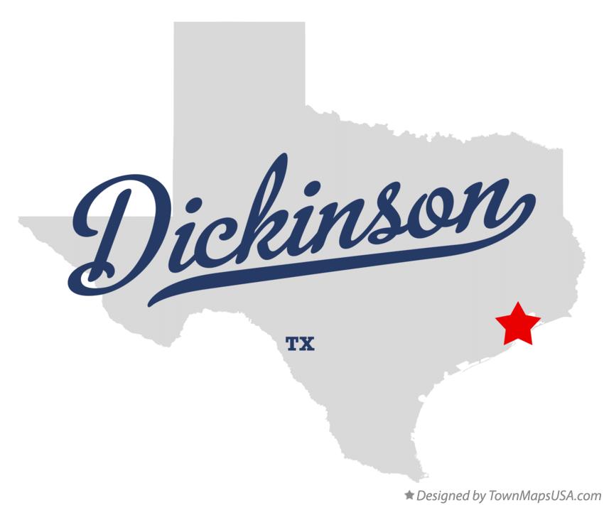 Map of Dickinson Texas TX