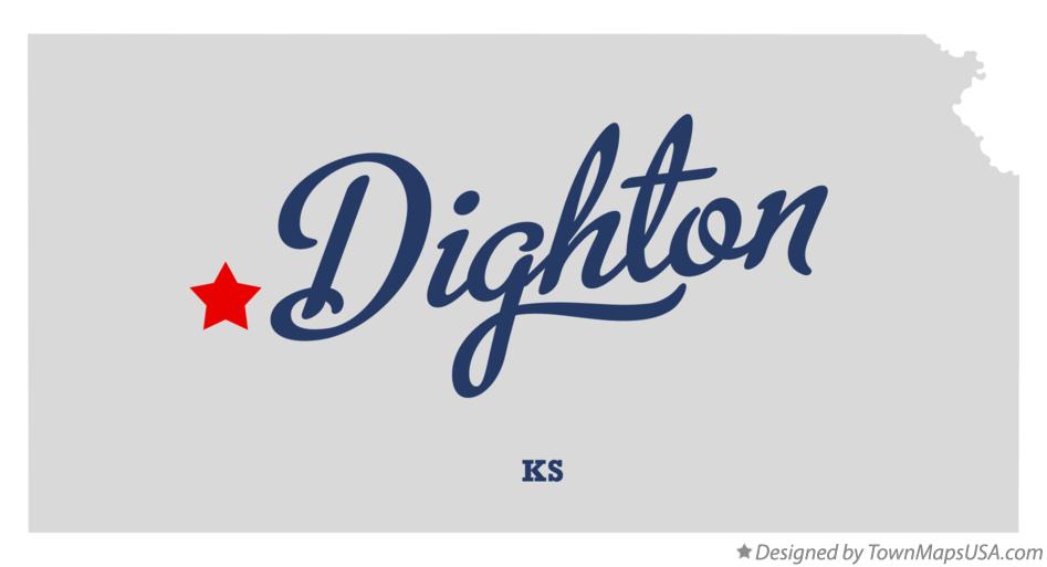 Map of Dighton Kansas KS
