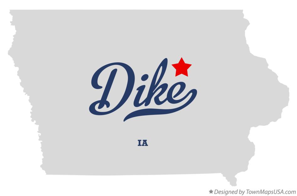 Map of Dike Iowa IA