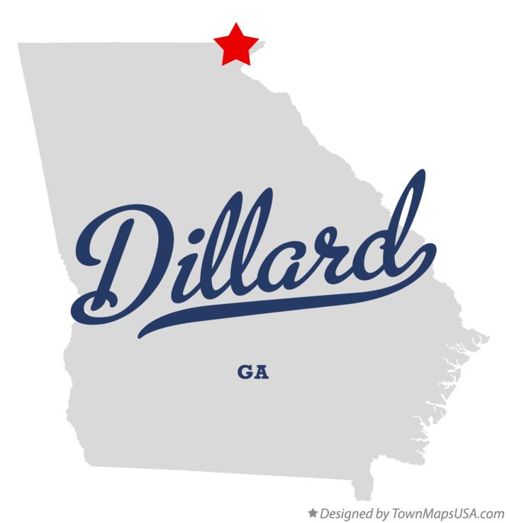 Map of Dillard Georgia GA