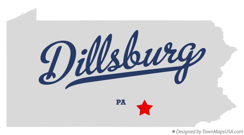 Map of Dillsburg Pennsylvania PA