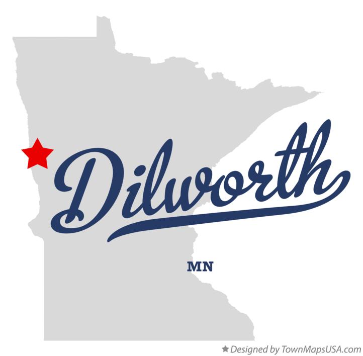 Map of Dilworth Minnesota MN