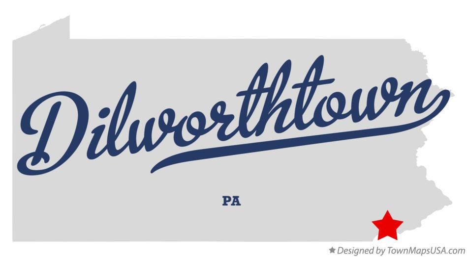 Map of Dilworthtown Pennsylvania PA