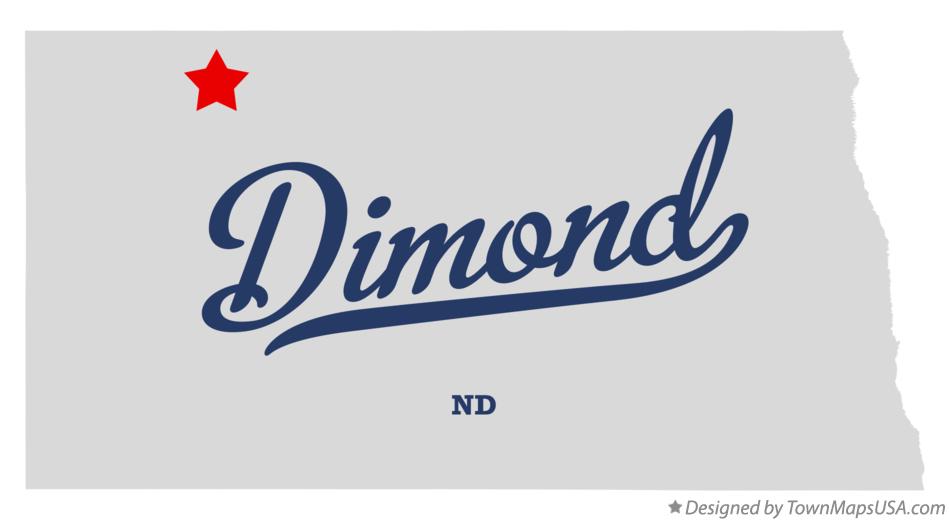 Map of Dimond North Dakota ND
