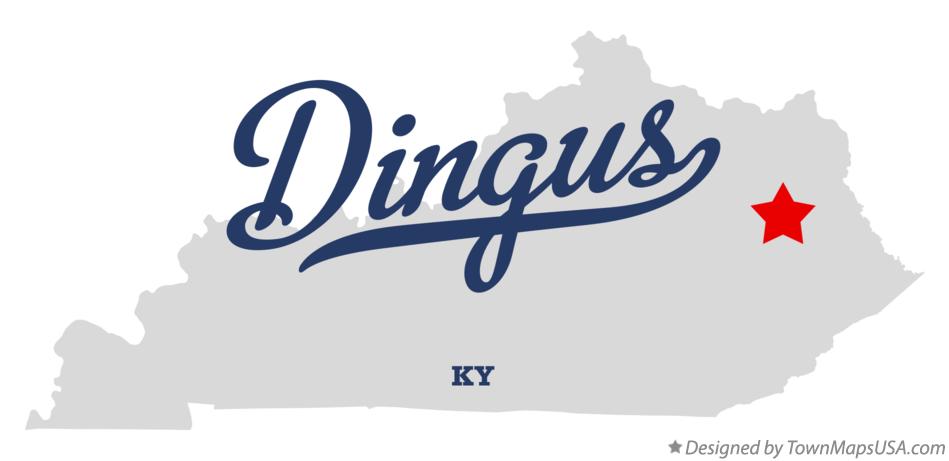 Map of Dingus Kentucky KY