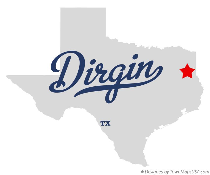 Map of Dirgin Texas TX