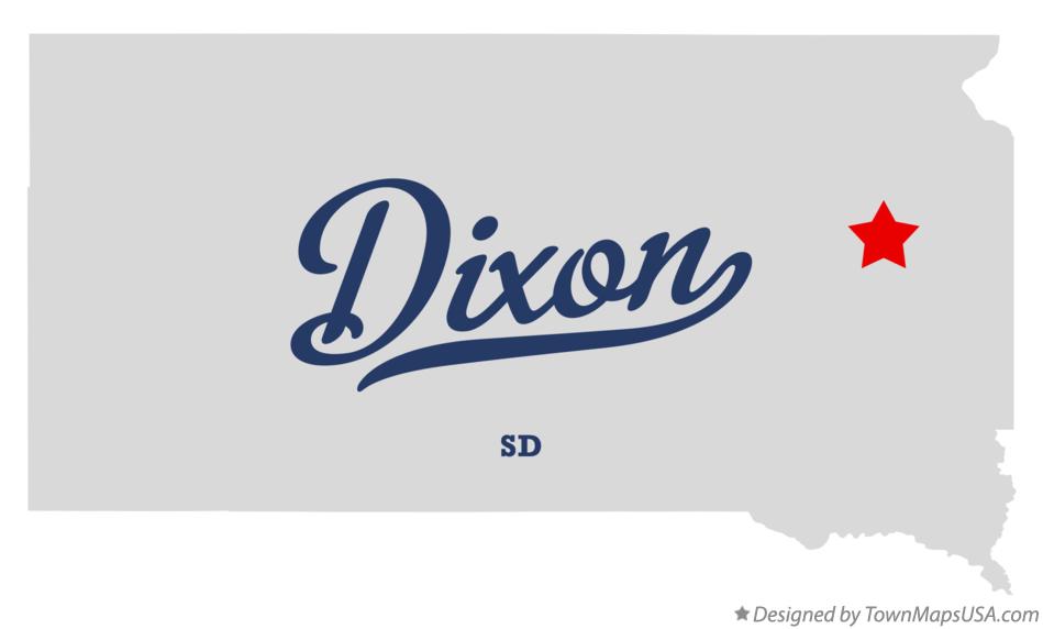 Map of Dixon South Dakota SD