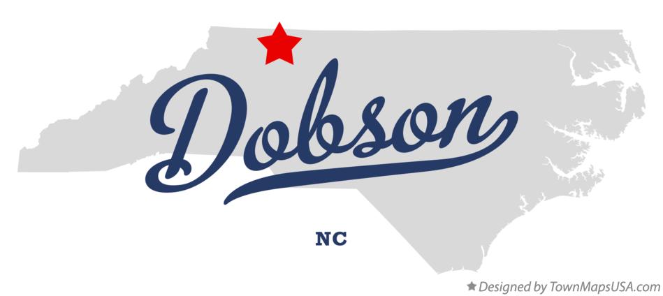Map of Dobson North Carolina NC
