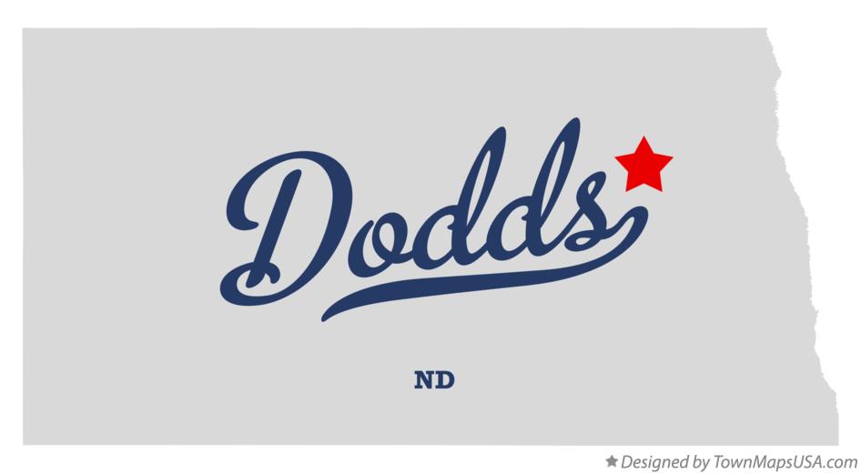 Map of Dodds North Dakota ND
