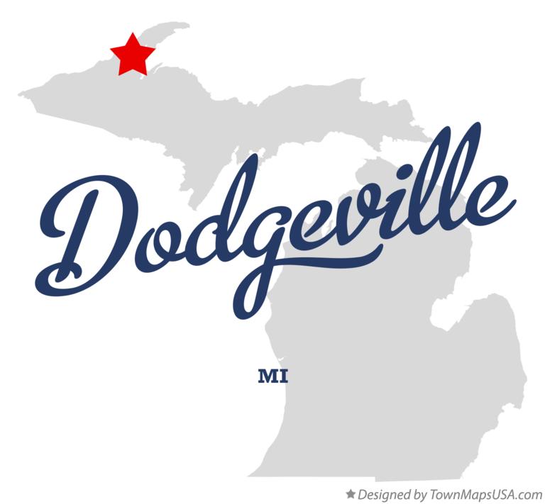 Map of Dodgeville Michigan MI