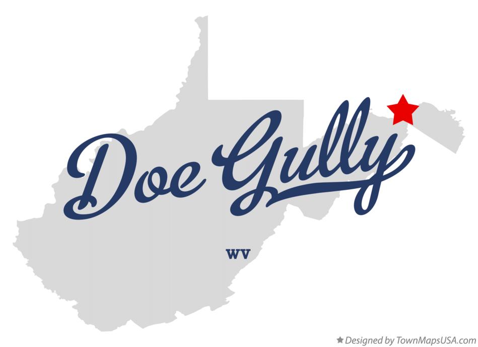 Map of Doe Gully West Virginia WV