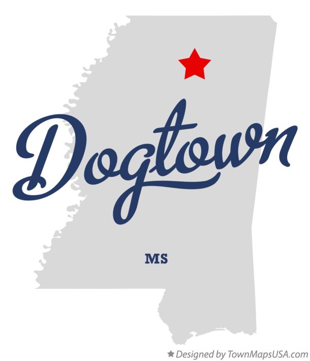 Map of Dogtown Mississippi MS