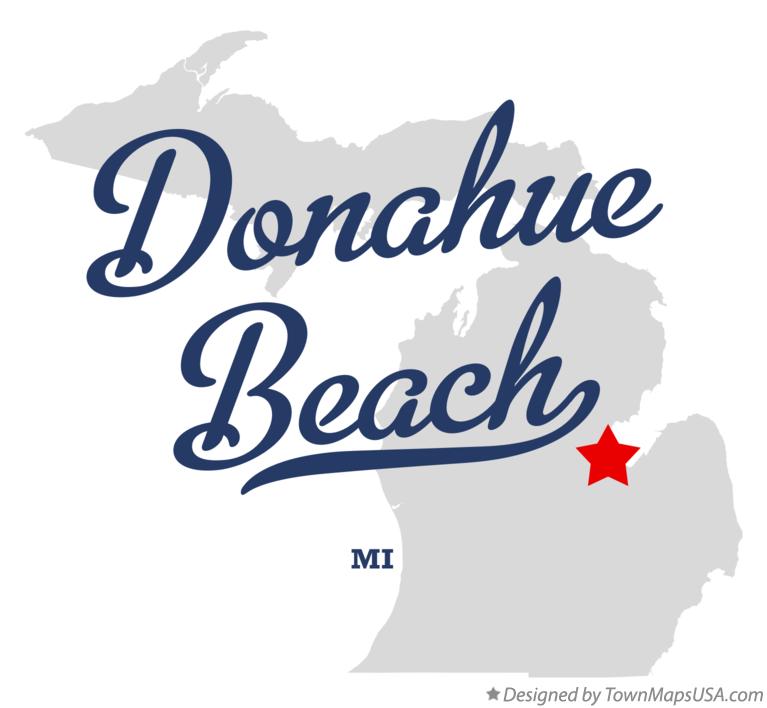 Map of Donahue Beach Michigan MI