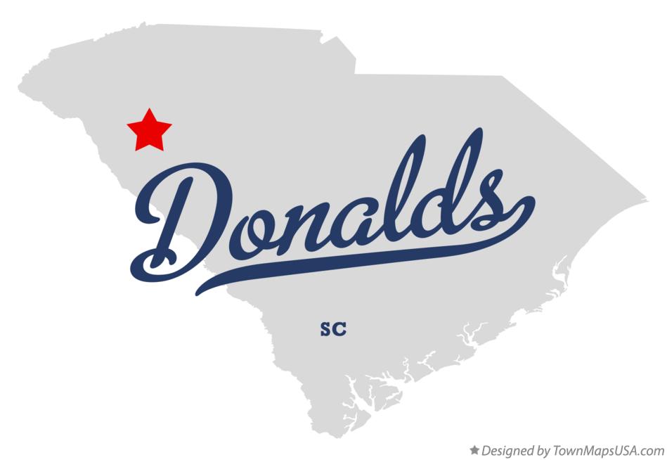 Map of Donalds South Carolina SC