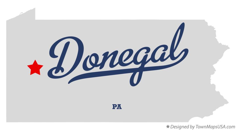 Map of Donegal Pennsylvania PA