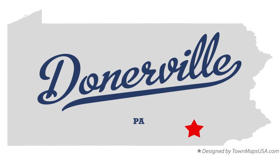 Map of Donerville Pennsylvania PA