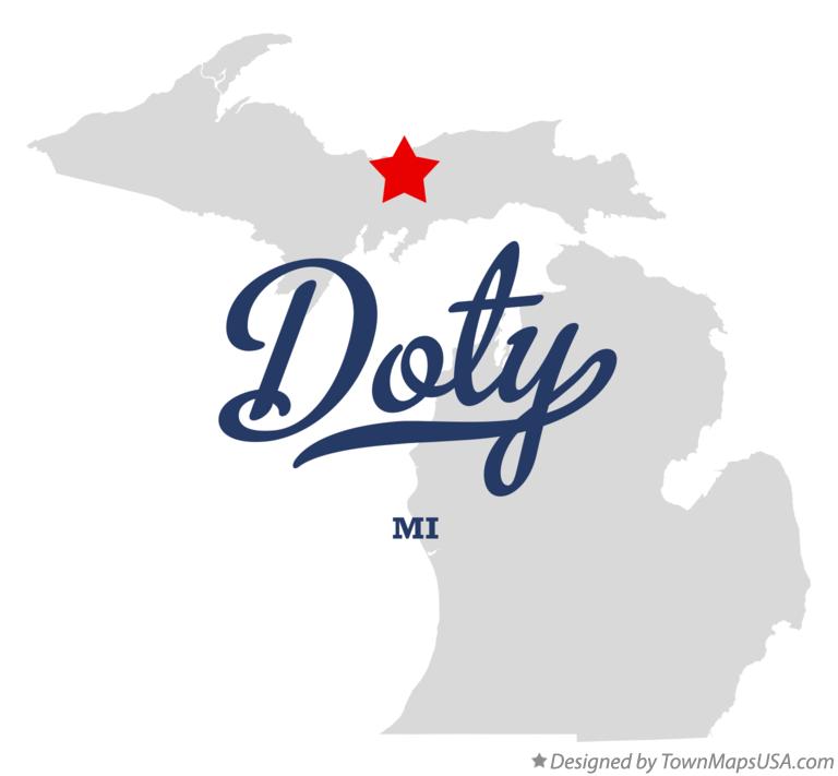 Map of Doty Michigan MI