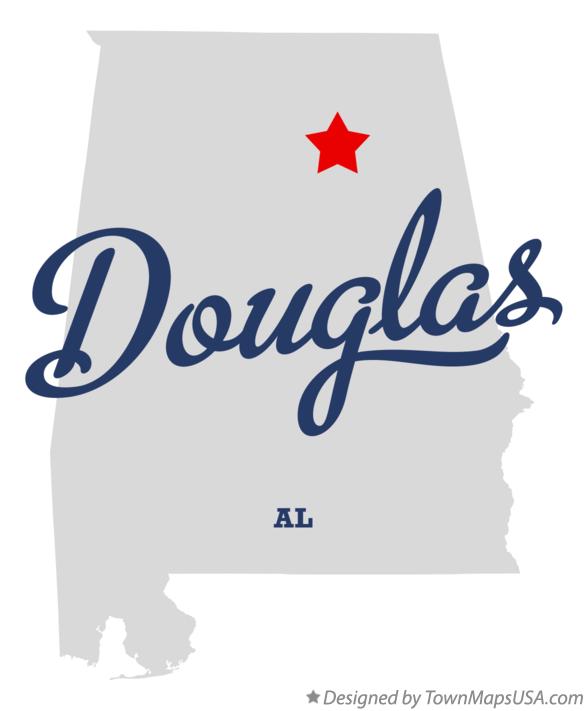 Map of Douglas Alabama AL