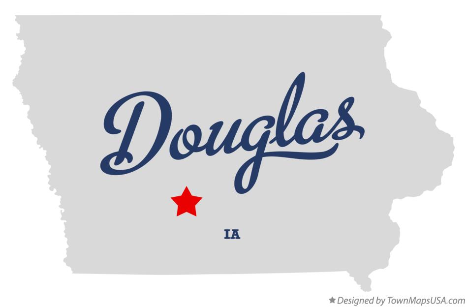 Map of Douglas Iowa IA