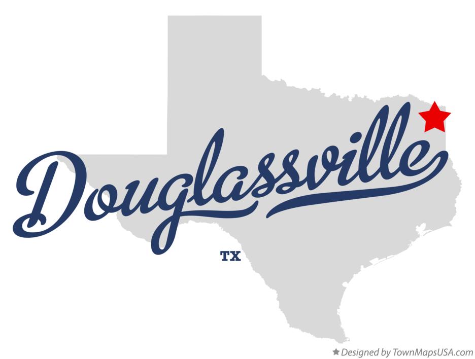 Map of Douglassville Texas TX