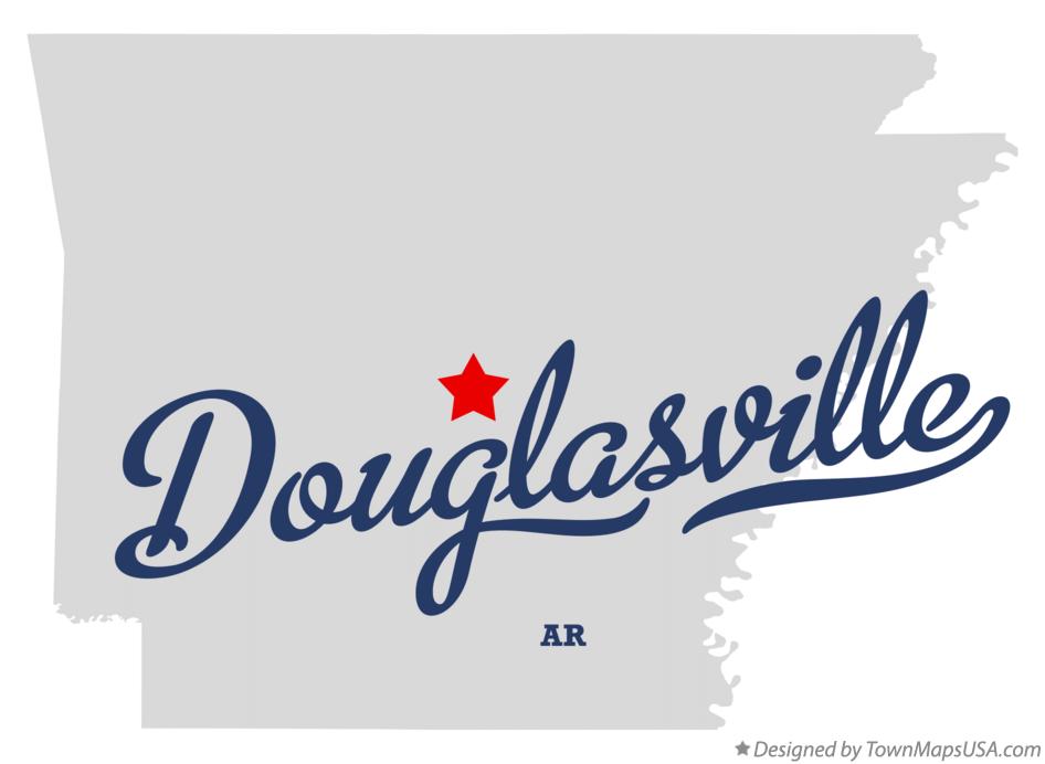 Map of Douglasville Arkansas AR