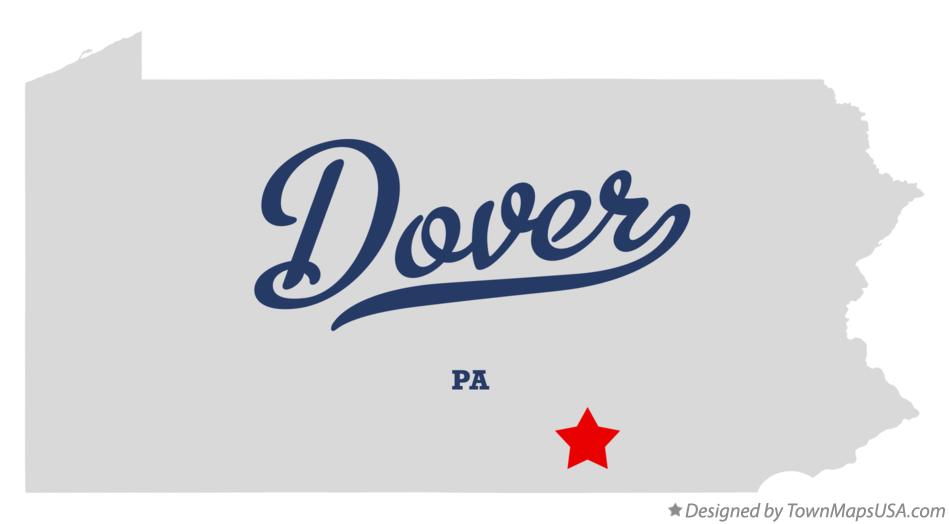 Map of Dover Pennsylvania PA