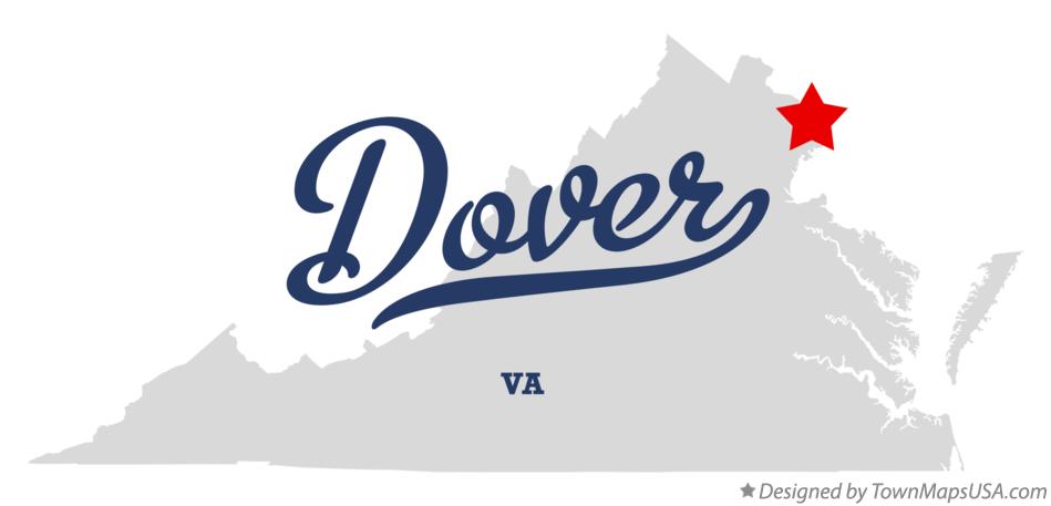 Map of Dover Virginia VA