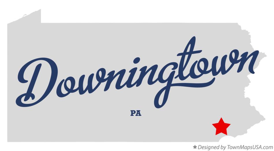 Map of Downingtown Pennsylvania PA