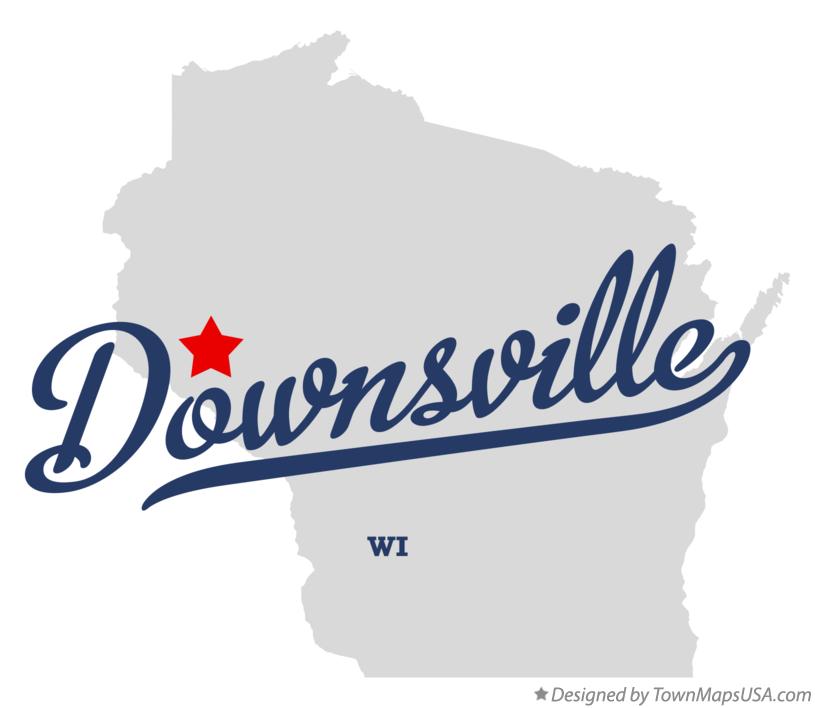 Map of Downsville Wisconsin WI