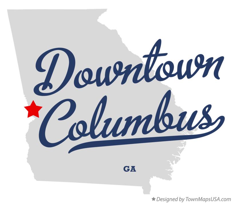 Map of Downtown Columbus Georgia GA