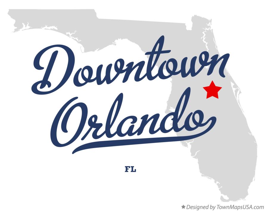 Map of Downtown Orlando Florida FL