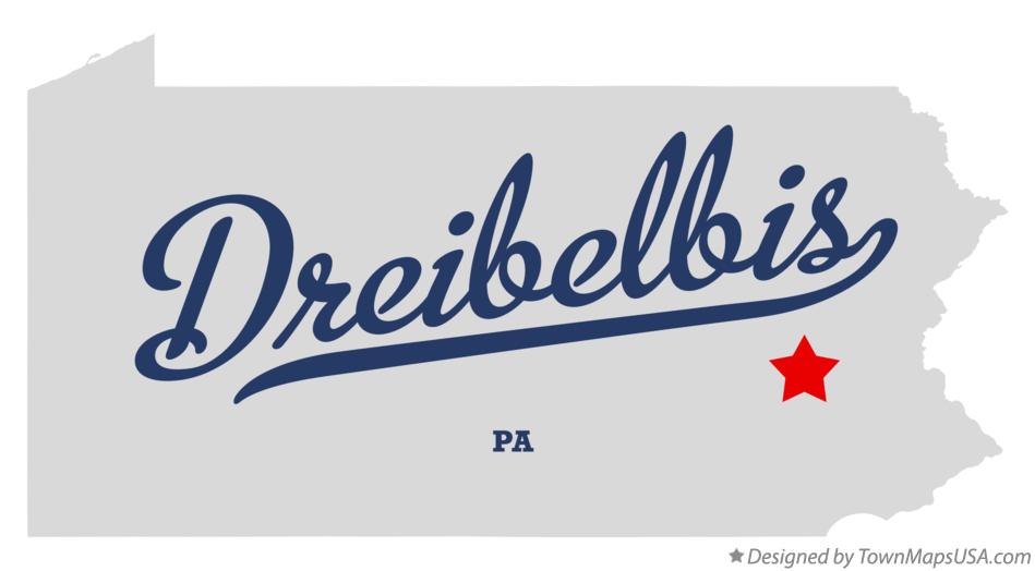 Map of Dreibelbis Pennsylvania PA