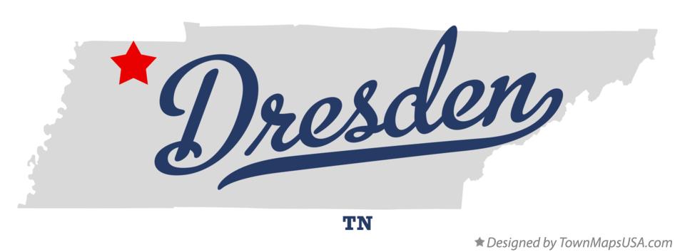 Map of Dresden Tennessee TN