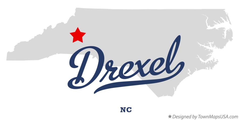 Map of Drexel North Carolina NC