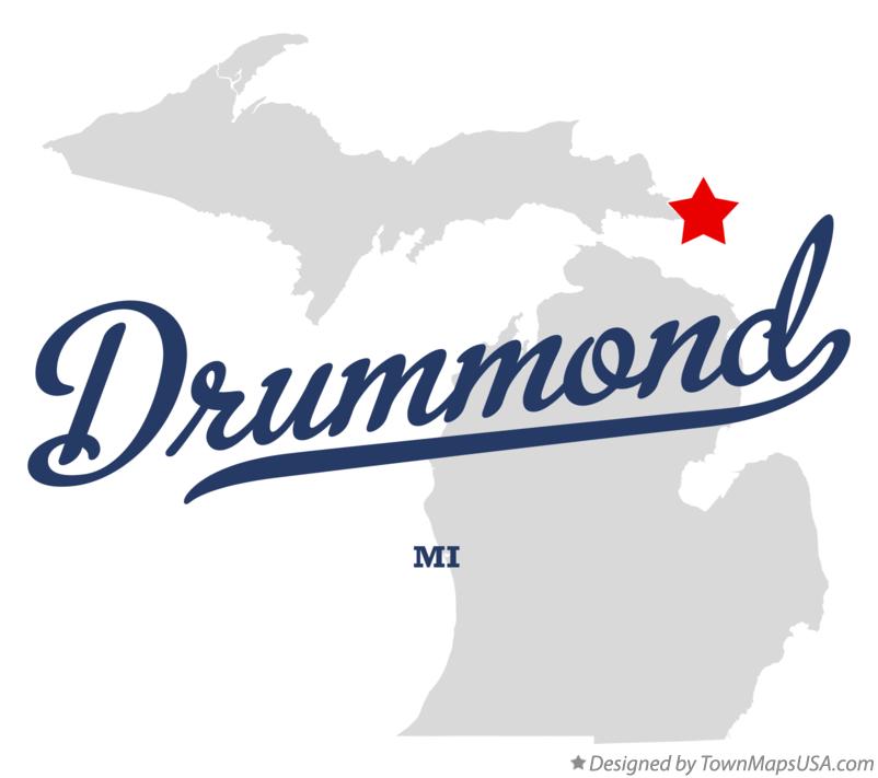 Map of Drummond Michigan MI