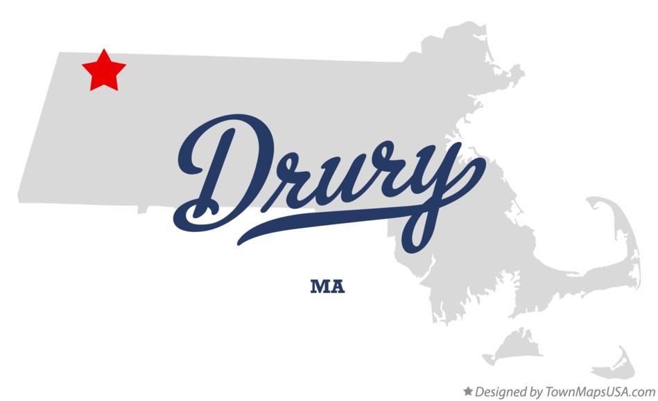 Map of Drury Massachusetts MA