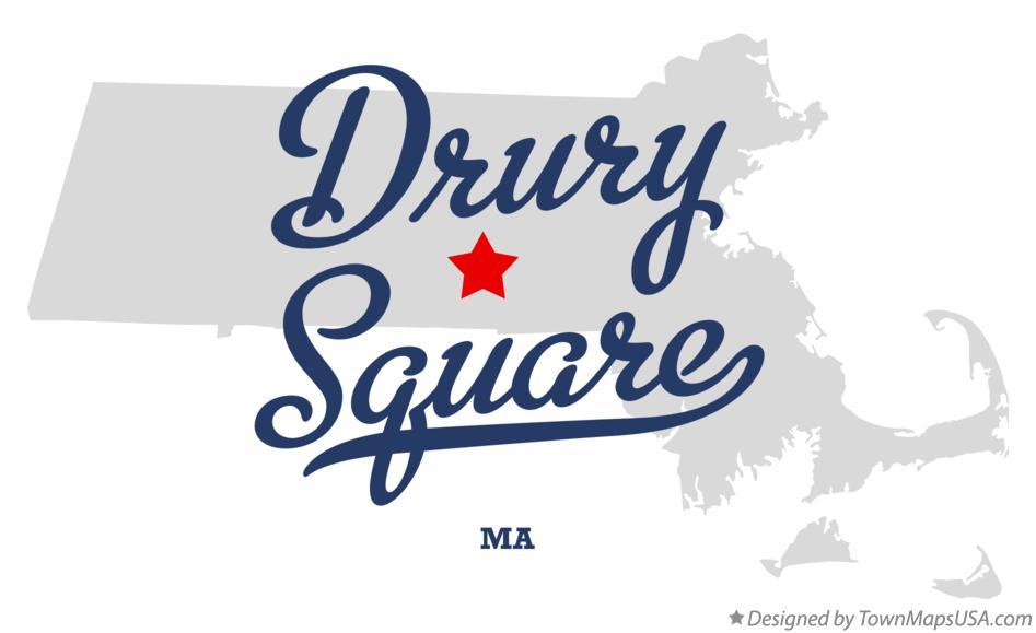 Map of Drury Square Massachusetts MA