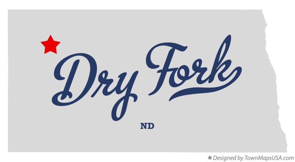 Map of Dry Fork North Dakota ND