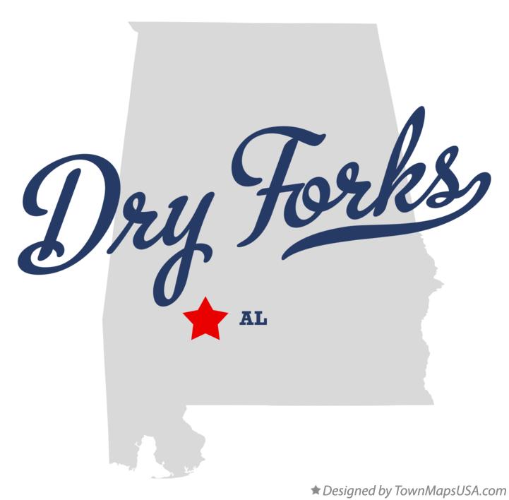 Map of Dry Forks Alabama AL