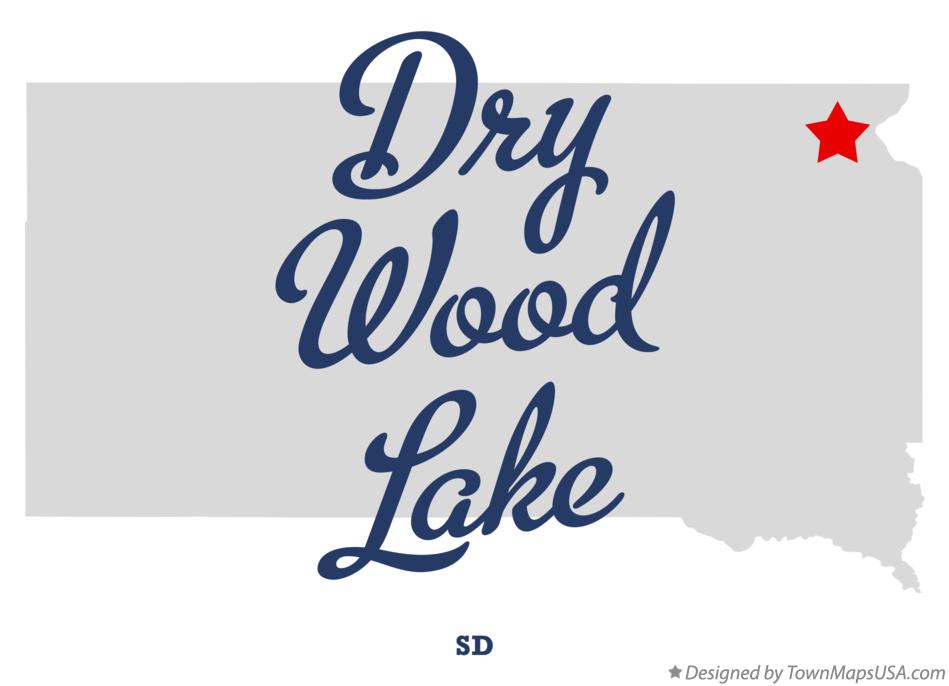 Map of Dry Wood Lake South Dakota SD