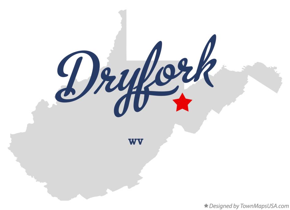 Map of Dryfork West Virginia WV