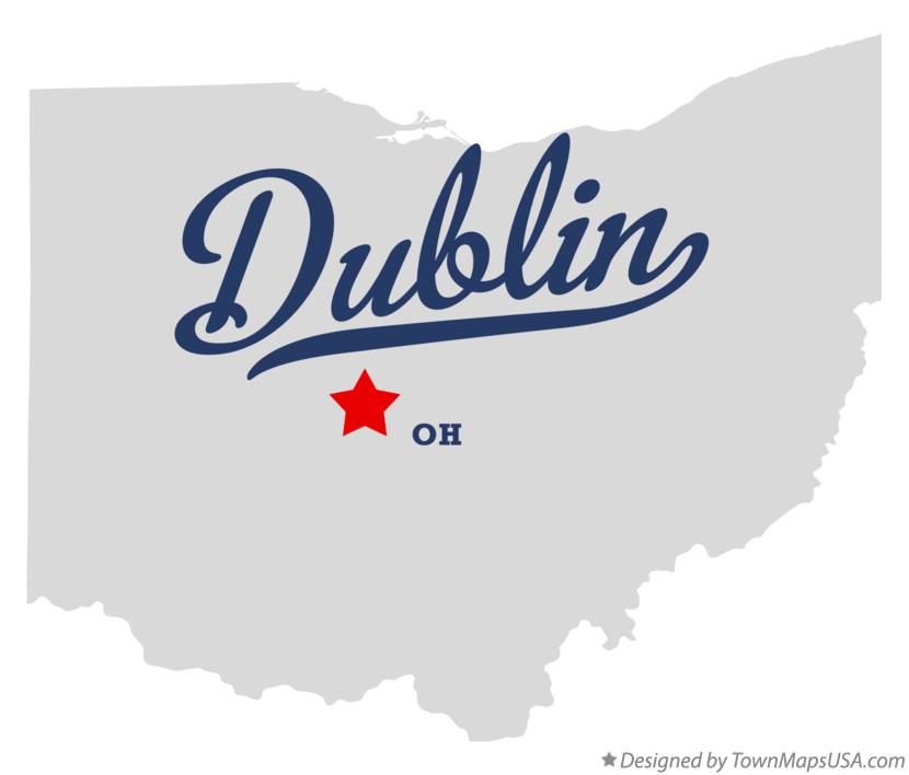 Map of Dublin Ohio OH