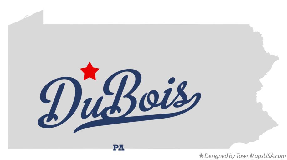 Map of DuBois Pennsylvania PA