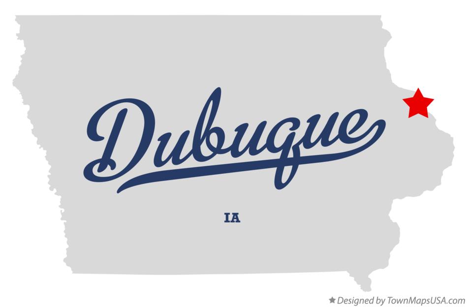 Map of Dubuque Iowa IA