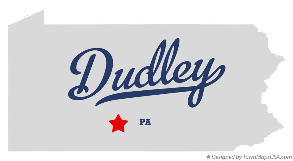 Map of Dudley Pennsylvania PA