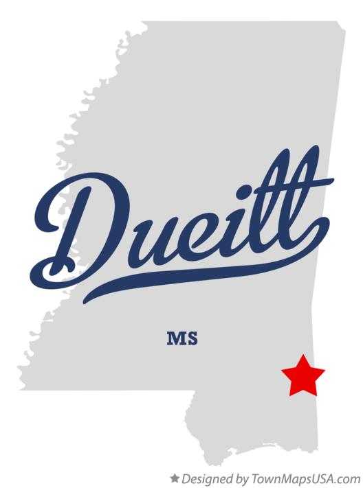 Map of Dueitt Mississippi MS